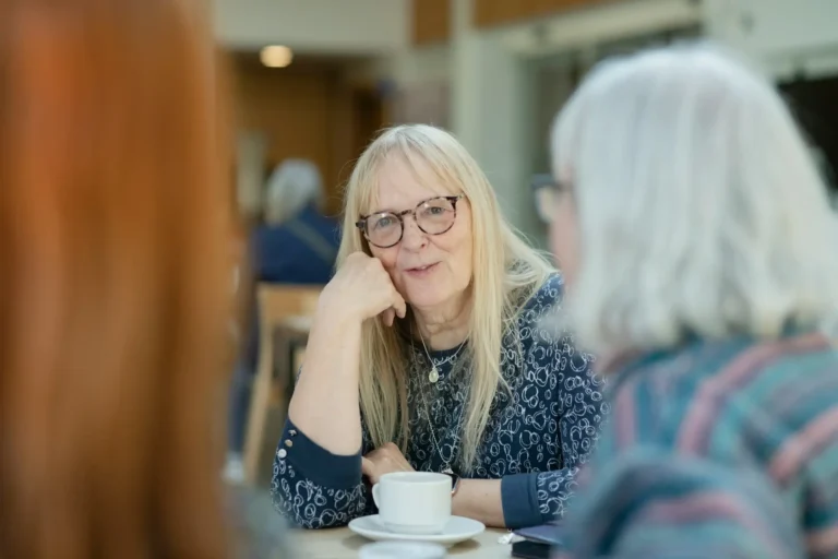 older women with face on chin